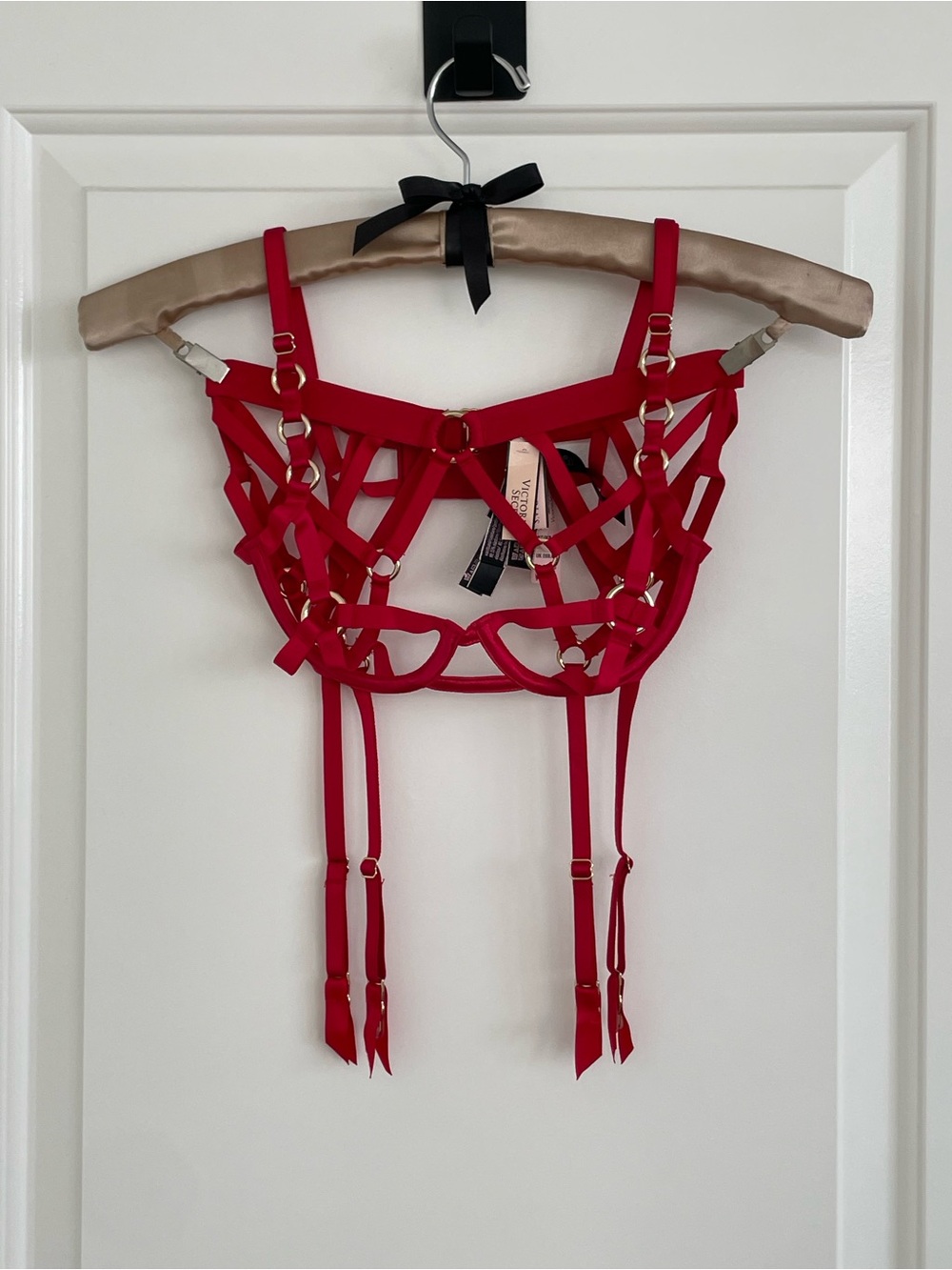 Victoria’s Secret Very Sexy Unlined Strappy Balconette Bra Cage Ring 2 Piece Set - Picture 3 of 13